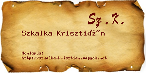Szkalka Krisztián névjegykártya